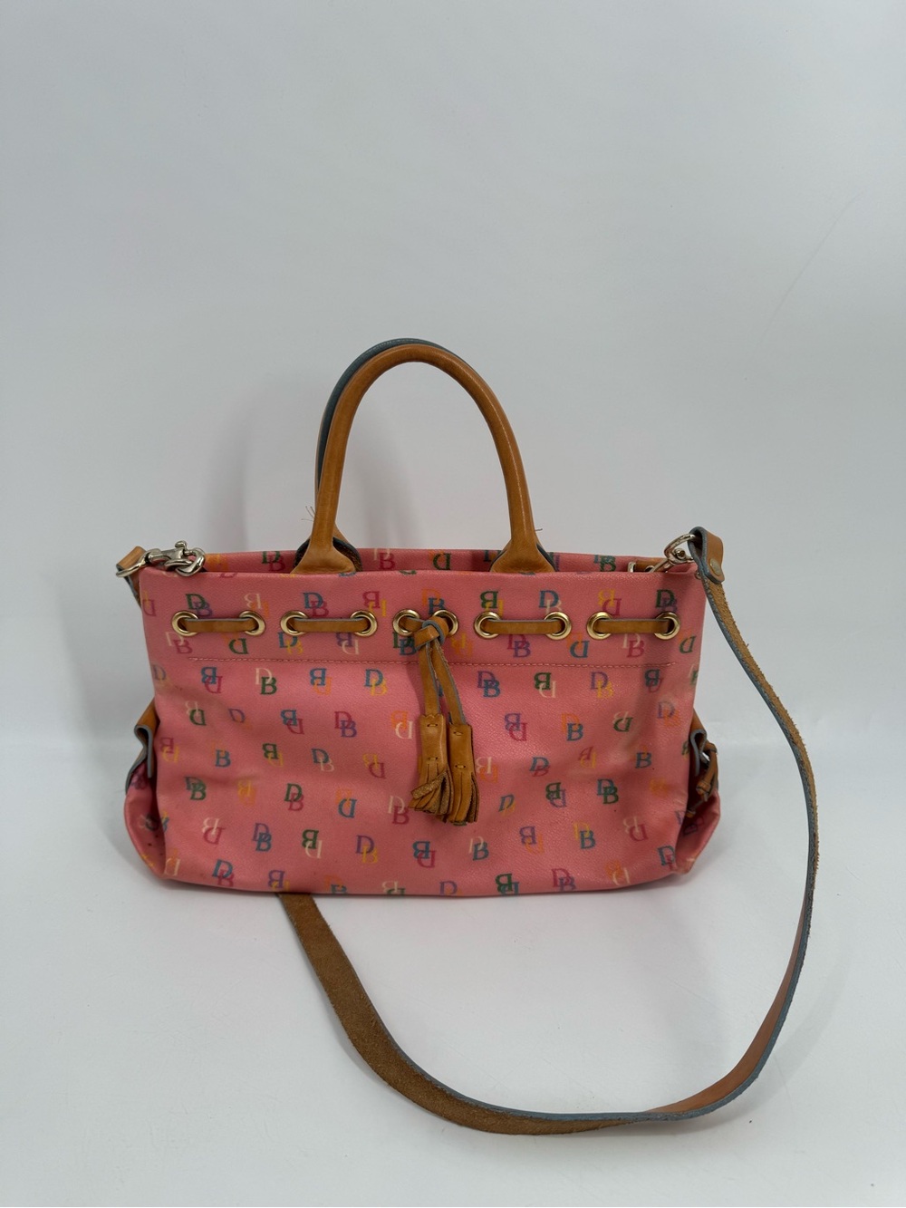 Vintage Dooney & Bourke Womens Monogram Handbag Satchel Crossbody CB Purse